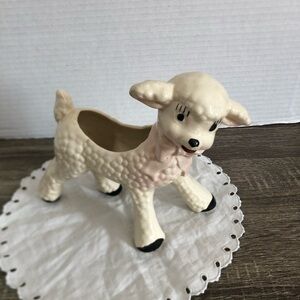 Vtg MCM Adorable Ceramic Lamb Planter